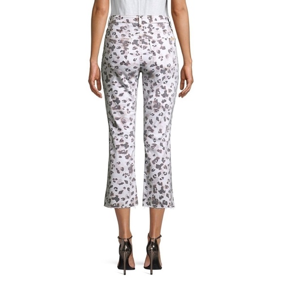Joe’s Jeans The Callie High Rise Cropped Boot Watercolor Leopard Frayed Jeans 28 - Picture 5 of 16